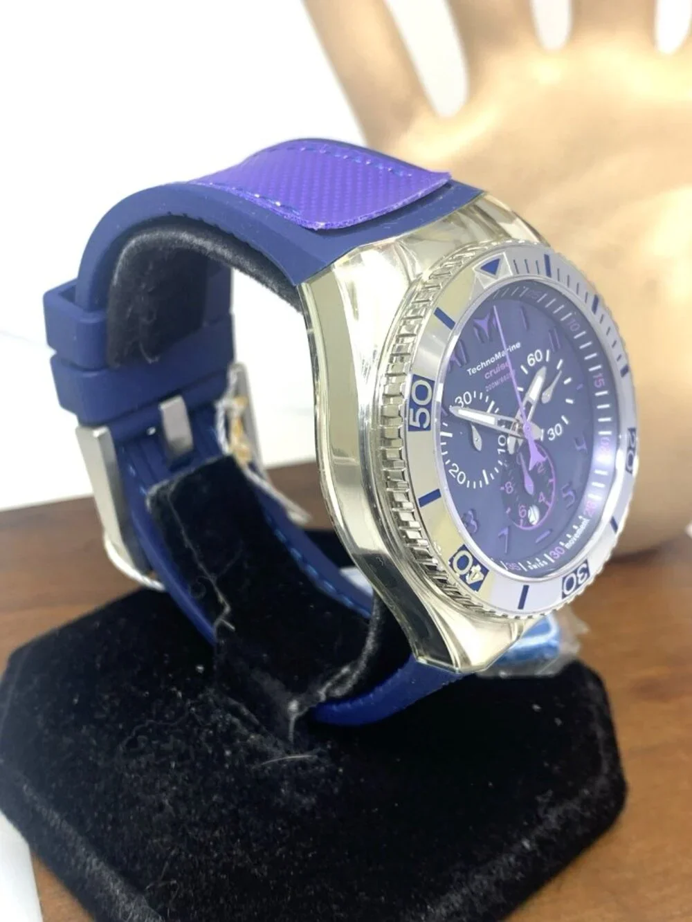 Technomarine Men's Watch TM-115013 Swiss Quartz Chronograph Blue Purple 46mm